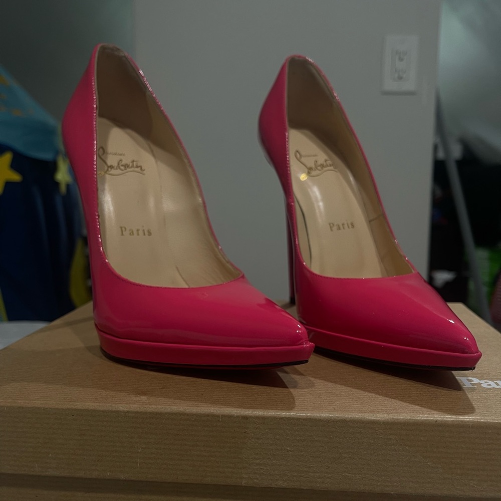 christian louboutin heels pink